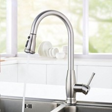 Dhpz Kitchen Faucet 304 Stainless Steel Kitchen Hot And Cold Sink Pull Splash - B07D7X364M